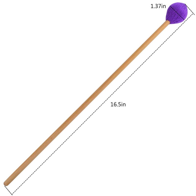 Yolyoo Medium Hard Yarn Head Keyboard Marimba Mallets with Maple Handles,Pack of 2 Blue (Purple) - Image 2